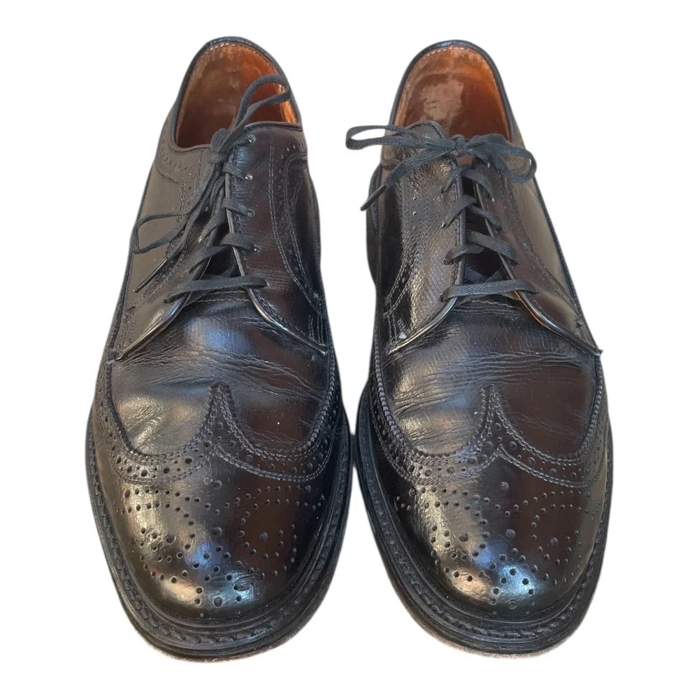 Vintage JC Penney Classics Dress Shoes Sz 9.5 D O'Sullivan Black‎ Oxford Wingtip